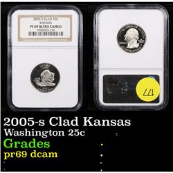 NGC 2005-s Clad Kansas Washington Quarter 25c Graded pr69 dcam By NGC