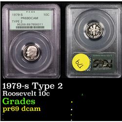 PCGS 1979-s Type 2 Roosevelt Dime 10c Graded pr69 dcam By PCGS