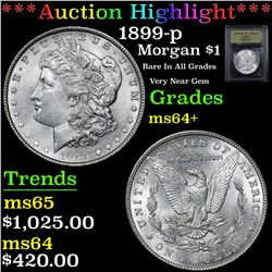 ***Auction Highlight*** 1899-p Morgan Dollar $1 Graded Choice+ Unc By USCG (fc)