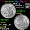Image 1 : ***Auction Highlight*** 1899-p Morgan Dollar $1 Graded Choice+ Unc By USCG (fc)