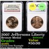 Image 1 : NGC 2007 Jeffersons Liberty Bronze Metal Graded ms65 By NGC