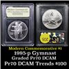 Image 1 : 1995-P Olympic Gymnast Modern Commem Dollar $1 Graded GEM++ Proof Deep Cameo By USCG