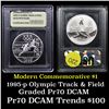 Image 1 : 1995-P Olympics Track & Field Modern Commem Dollar $1 Graded GEM++ Proof Deep Cameo By USCG