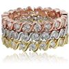 Image 1 : Sterling Silver Tricolor S Stack Ring Size 6