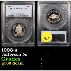 PCGS 1998-s Jefferson Nickel 5c Graded pr69 dcam By PCGS