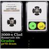 Image 1 : NGC 2009-s Clad Roosevelt Dime 10c Graded pr70 dcam By NGC
