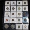 Image 1 : Page of 20 Mixed coins Morgan $1, Peace $1, Proof Washington 25c, Barber 5c, Indian 1c, Buffalo 5c