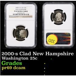 NGC 2000-s Clad New Hampshire Washington Quarter 25c Graded pr69 dcam By NGC