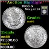 Image 1 : ***Auction Highlight*** 1888-o Morgan Dollar $1 Graded GEM+ Unc By USCG (fc)