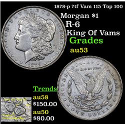 1878-p 7tf Vam 115 Top 100 Morgan Dollar $1 Grades Select AU