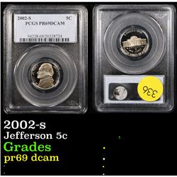 PCGS 2002-s Jefferson Nickel 5c Graded pr69 dcam By PCGS