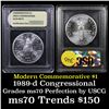 Image 1 : 1989-d Congress Modern Commem Dollar $1 Grades ms70, Perfection