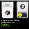 Image 1 : NGC 2007-s Clad Idaho Washington Quarter 25c Graded pr69 dcam By NGC