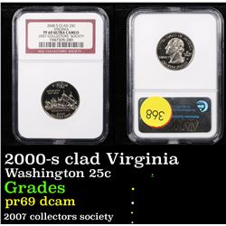 NGC 2000-s clad Virginia Washington Quarter 25c Graded pr69 dcam By NGC