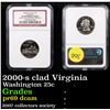 Image 1 : NGC 2000-s clad Virginia Washington Quarter 25c Graded pr69 dcam By NGC