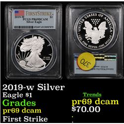 PCGS 2019-w Silver Silver Eagle Dollar $1 Graded pr69 dcam By PCGS