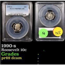 PCGS 1990-s Roosevelt Dime 10c Graded pr69 dcam By PCGS