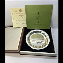 Winter Fox By James Wyeth 1975 Solid Sterling Silver Bowl 6.1 OZ Box & Papers