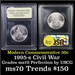 1995-s Civil War Modern Commem Half Dollar 50c Grades ms70, Perfection