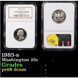 NGC 1985-s Washington Quarter 25c Graded pr68 dcam By NGC