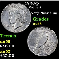 1926-p Peace Dollar $1 Grades Choice AU/BU Slider