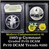 Image 1 : 1995-P Olympic Gymnast Modern Commem Dollar $1 Grades GEM++ Proof Deep Cameo