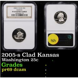 NGC 2005-s Clad Kansas Washington Quarter 25c Graded pr69 dcam By NGC