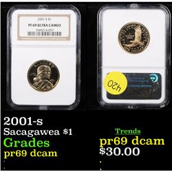 NGC 2001-s Sacagawea Dollar 1 Graded pr69 dcam By NGC