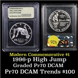 1996-P Olympics High Jump Modern Commem Dollar $1 Grades GEM++ Proof Deep Cameo