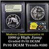 Image 1 : 1996-P Olympics High Jump Modern Commem Dollar $1 Grades GEM++ Proof Deep Cameo