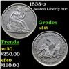 Image 1 : 1858-o Seated Half Dollar 50c Grades xf+