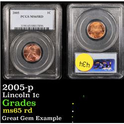 PCGS 2005-p Lincoln Cent 1c Graded ms65 rd By PCGS