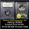 Image 1 : 1991-1995-p WWII Modern Commem Half Dollar 50c Grades GEM++ Proof Deep Cameo