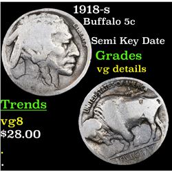 1918-s Buffalo Nickel 5c Grades vg details