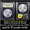 Image 1 : 1995-d OlympicsTrack & Field Modern Commem Dollar $1 Grades ms70, Perfection