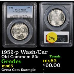 1952-p Wash/Car Old Commem Half Dollar 50c Graded ms65 By PCGS