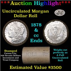 ***Auction Highlight*** 1878 & CC Uncirculated Morgan Dollar Shotgun Roll (fc)