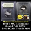 Image 1 : 1991-S Mount Rushmore Modern Commem Half Dollar 50c Grades GEM++ Proof Deep Cameo