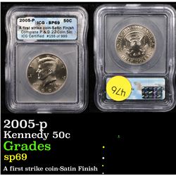2005-p Kennedy Half Dollar 50c Graded sp69 By ICG