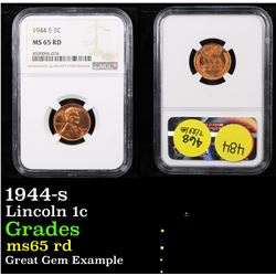NGC 1944-s Lincoln Cent 1c Graded ms65 rd By NGC