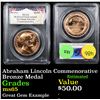Image 1 : PCGS Abraham Lincoln Commenorative Bronze Metal Graded ms65 By PCGS