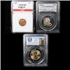 Image 1 : 3 Slabbed Coins ( Lincoln 1c, Washington 25c, Presidential $1)