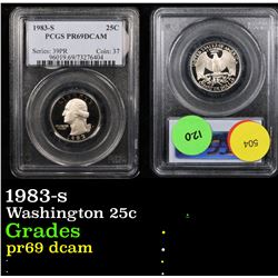 PCGS 1983-s Washington Quarter 25c Graded pr69 dcam By PCGS