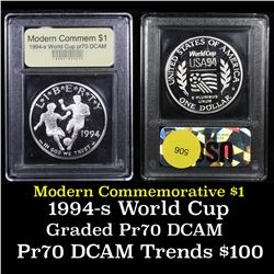 1994-s World Cup Modern Commem Dollar $1 Grades GEM++ Proof Deep Cameo