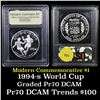 Image 1 : 1994-s World Cup Modern Commem Dollar $1 Grades GEM++ Proof Deep Cameo