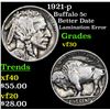 Image 1 : 1921-p Buffalo Nickel 5c Grades vf++