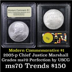2005-p John Marshall Modern Commem Dollar $1 Grades ms70, Perfection