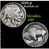 Image 1 : 1916-p Buffalo Nickel 5c Grades vf+