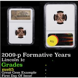 NGC 2009-p Formative Years Lincoln Cent 1c Graded ms65 By NGC