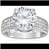 Image 1 : Sterling Silver mm Round Cut Ring with pave band Cubic Zirconia Size 9